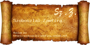 Szoboszlai Zamfira névjegykártya
